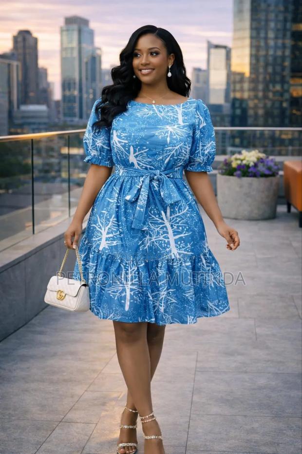 Beautiful Green and White Print Dress - thumbnail 2