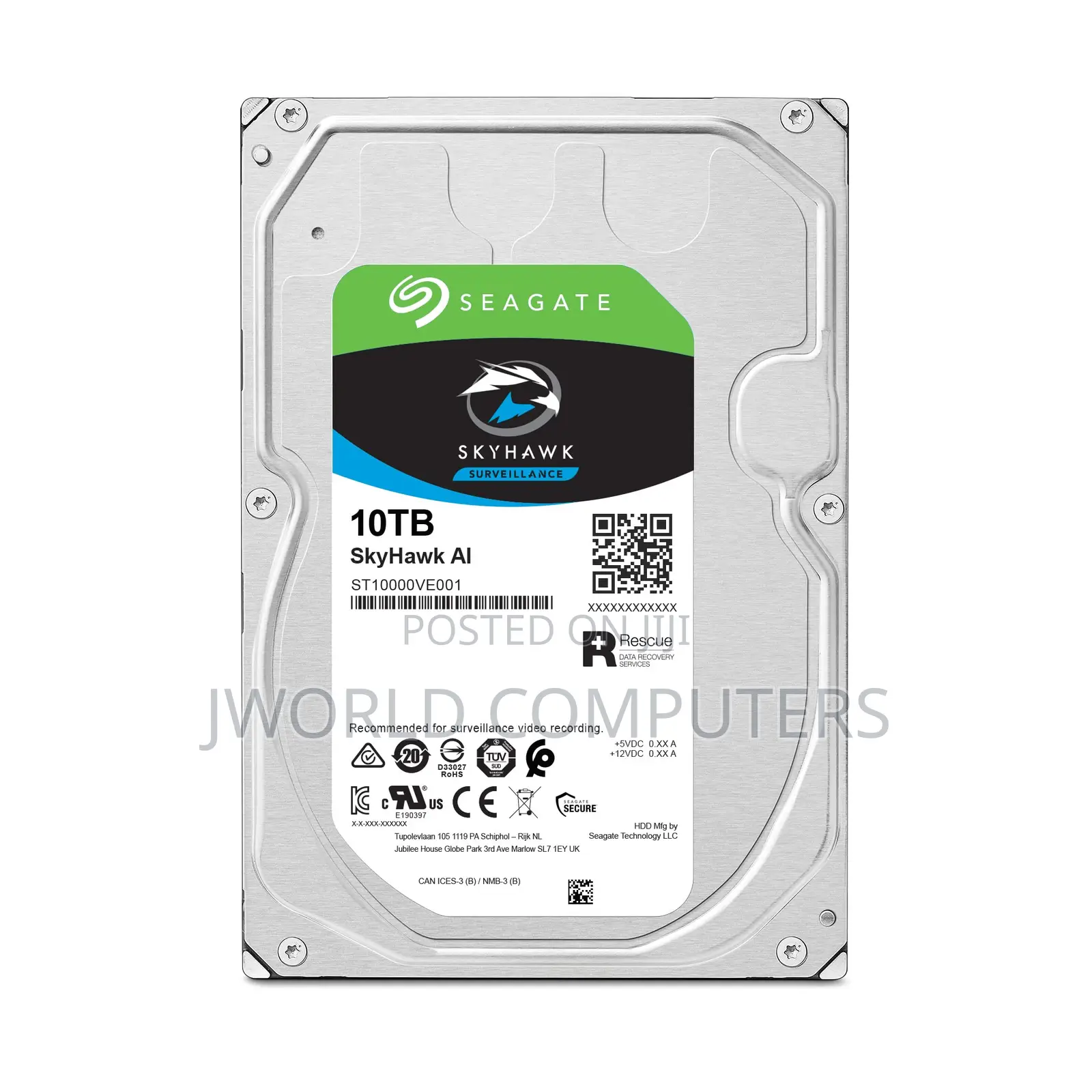 Seagate Skyhawk Hard Drive 10tb Surveillance - St10000ve001