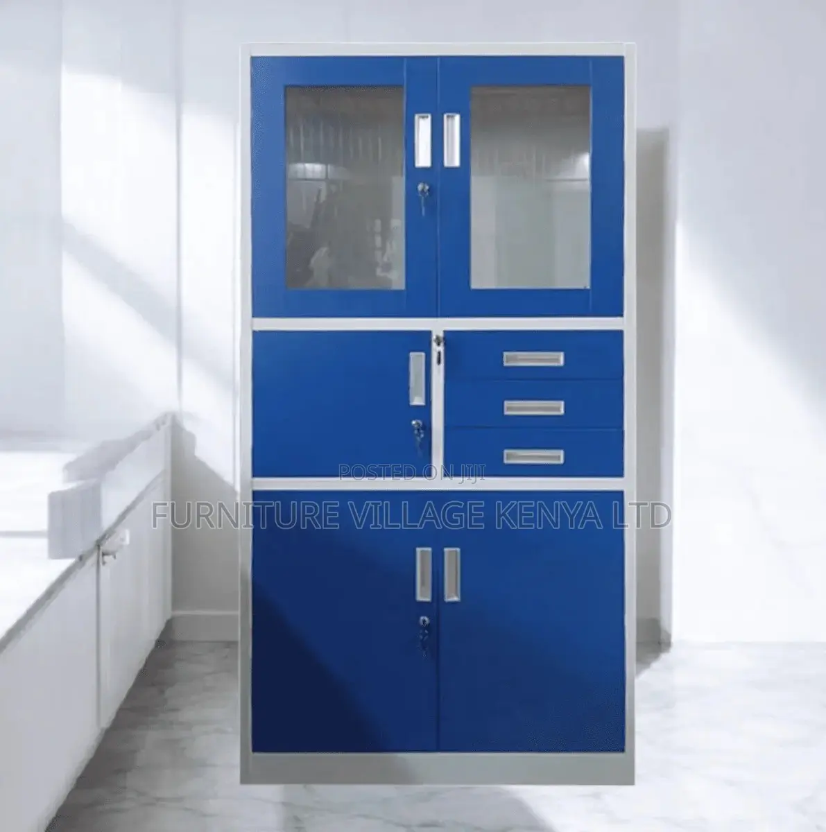 Office Cabinet;Blue Office Storage Cabinet With Security Lock