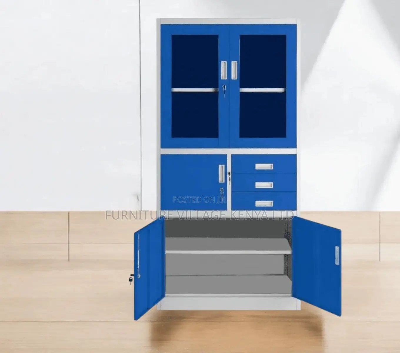 Office Cabinet;Blue Office Storage Cabinet With Security Lock