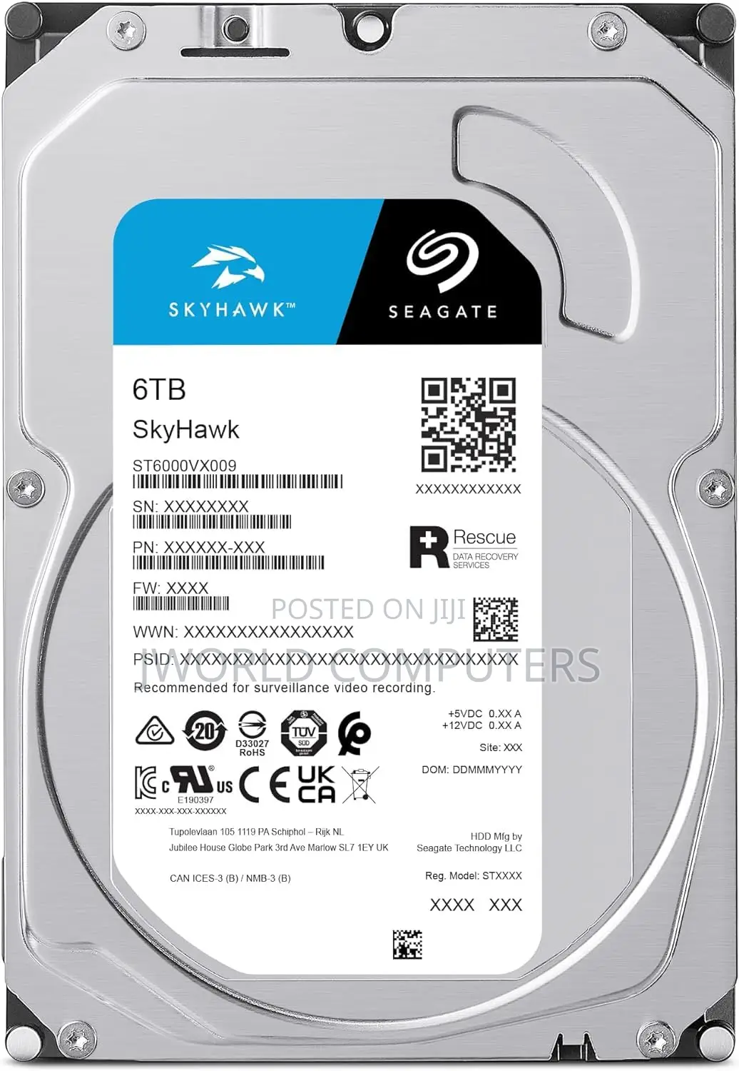 Seagate Skyhawk Hard Drive 6tb Surveillance - St6000vx009