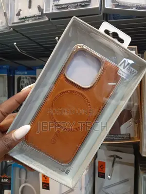 Brown Leather Magnetic Phone Case for iPhone 14 Pro