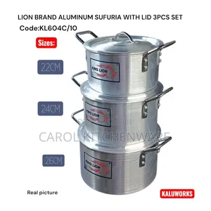 3 PCS Aluminium Sufuria Set With Lids