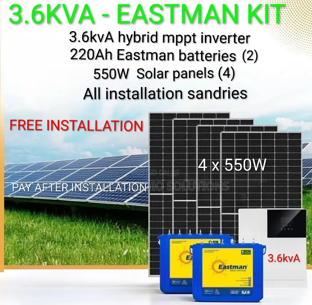 3.6kva - Eastman Offgrid System -(4)550w Solar -(2)220ah Batteries