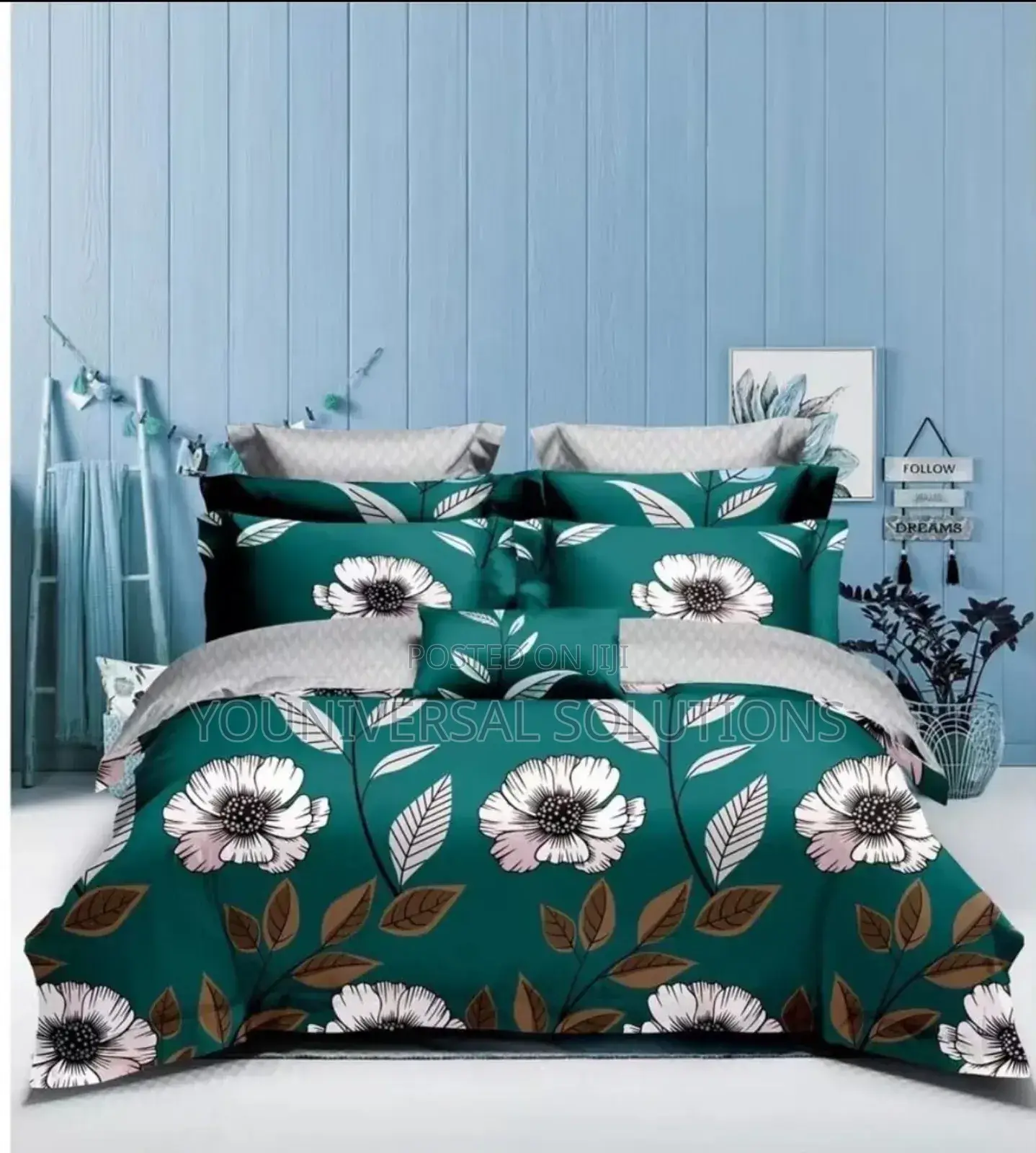 High Quality Cotton Flowered Duvet Covers. Size: 6x6 Pillowcases: