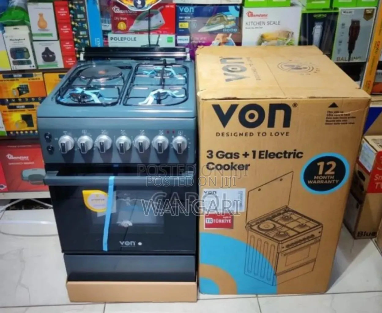Colour Grey Von 50*50 3+1 Standing Cooker
