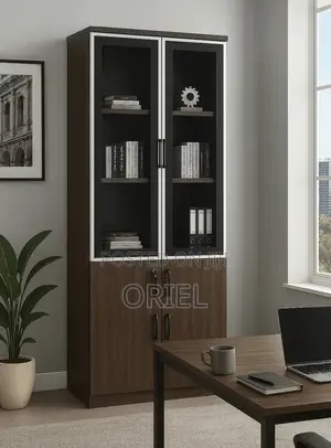 Office Cabinet : Lockable 2-Door Wooden Office Filing Cabinet