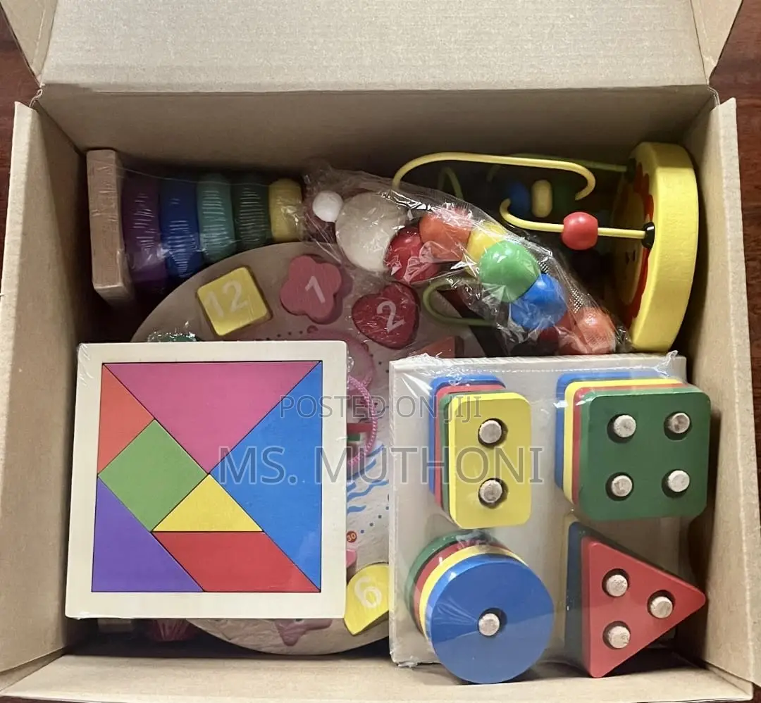 Wooden Montessori 8 in 1 Educational Toy Set,