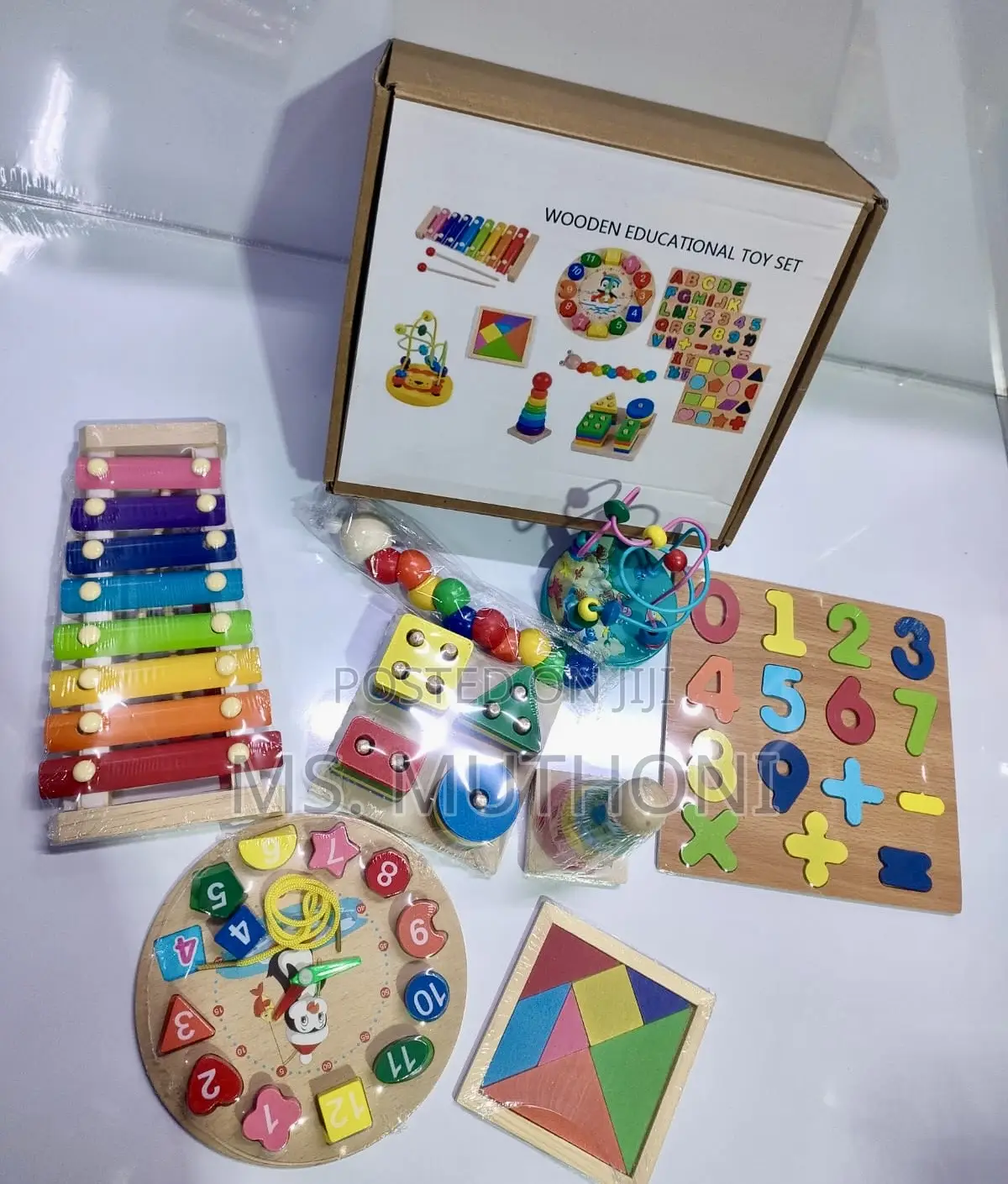 Wooden Montessori 8 in 1 Educational Toy Set,