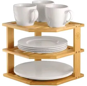 *3 in 1 Bamboo Kitchen Corner Rack