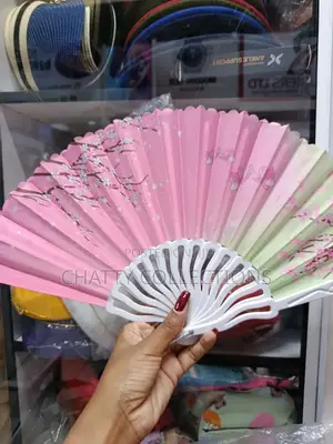 Pink and Green Flowered Folding Ladies Hand Fans
