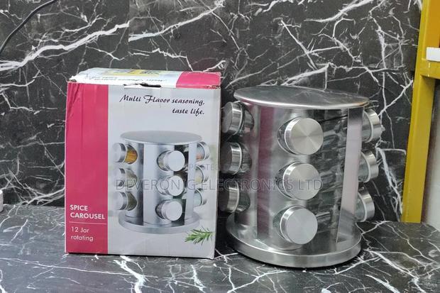 *Rotatable Stainless Spice Rack - main view