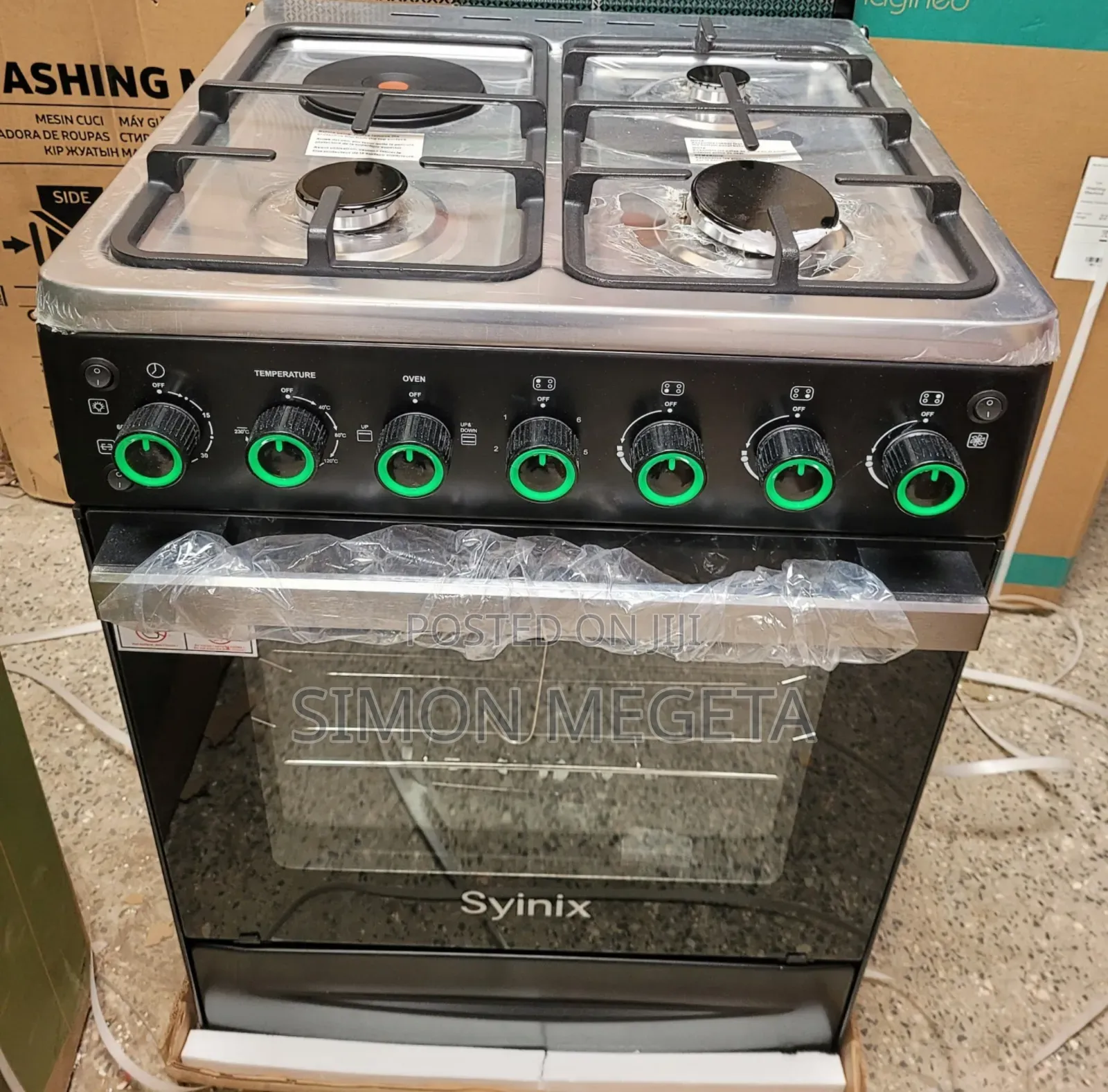 Syinix Freestanding 60×60 Cooker, 3+1, Electric Oven