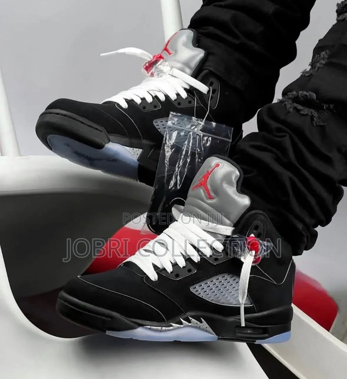 Air Jordan 5 Og Retro “Black Metallic “ Quality Leather Sneakers