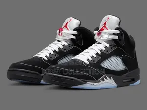 Air Jordan 5 Og Retro “Black Metallic “ Quality Leather Sneakers