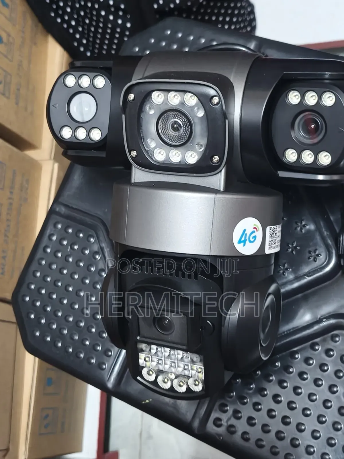 V380 4g Triple Lens CCTV PTZ Camera Electric Model Has Ethernet Cable