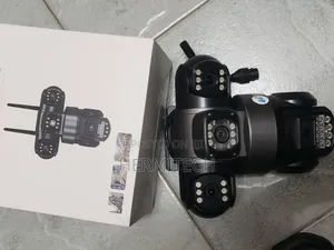 V380 4g Triple Lens CCTV PTZ Camera Electric Model Has Ethernet Cable
