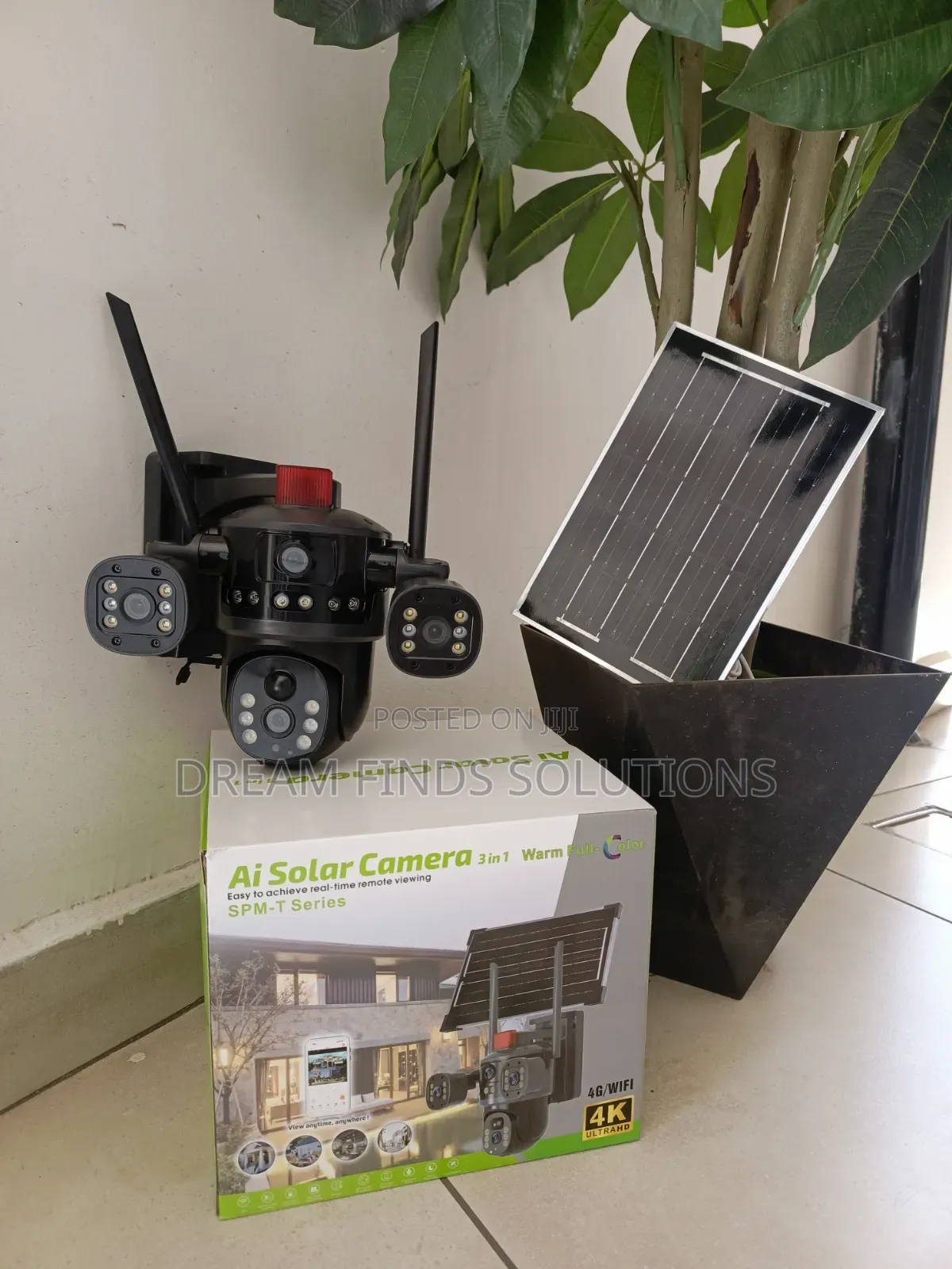 Remote Viewing Ai Solar Powered 3 in 1 Camera
