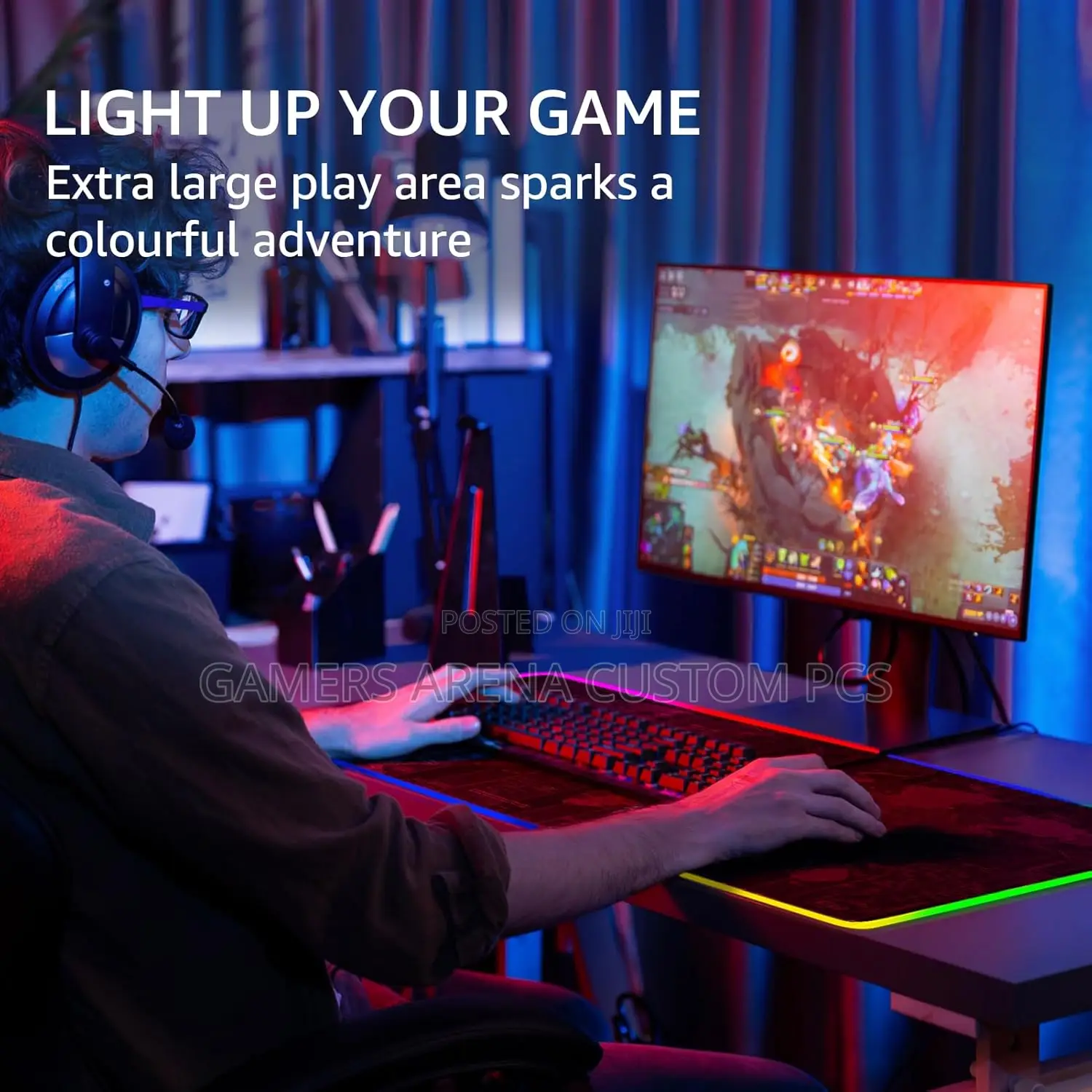 XXL Large Gaming Mousepad RGB World Map 800 by 300