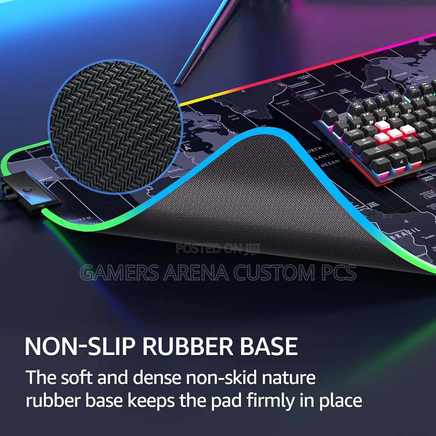 XXL Large Gaming Mousepad RGB World Map 800 by 300