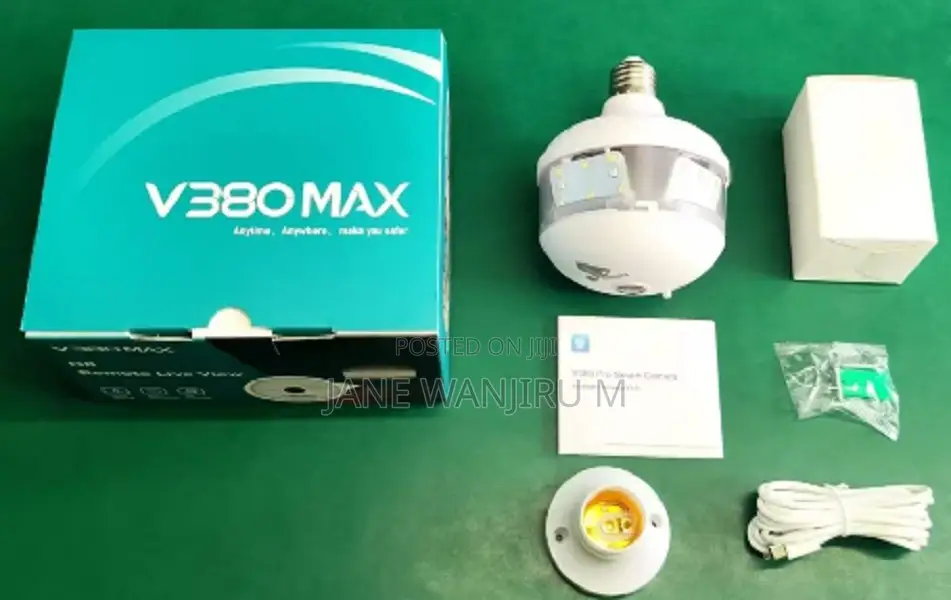 New V380 Max Wifi Smart CCTV Bulb Security Cameras 355 Degree