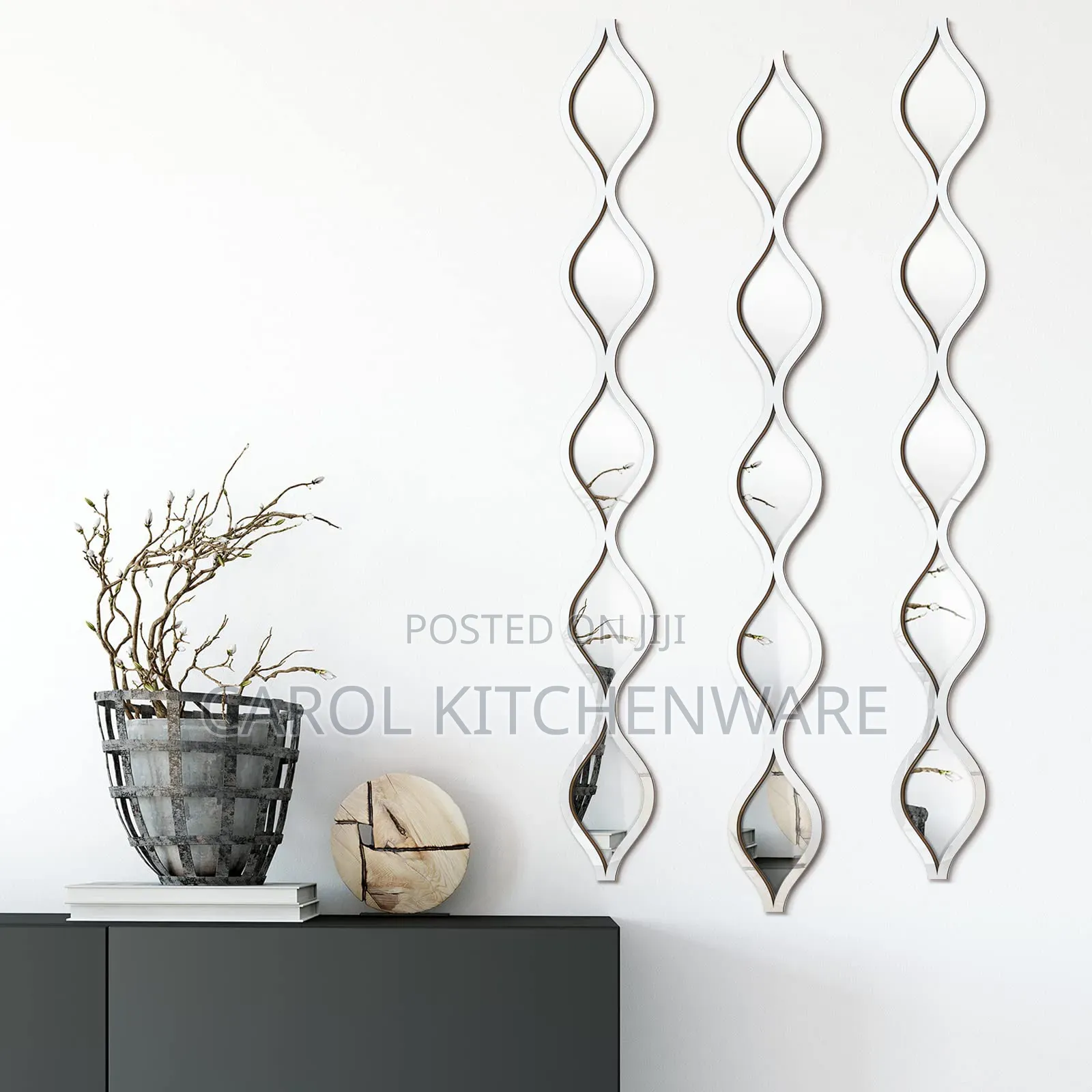 Teardrop Mirror Wall Decor/3 PCS Wavy Acrylic Mirror Wall Stickers