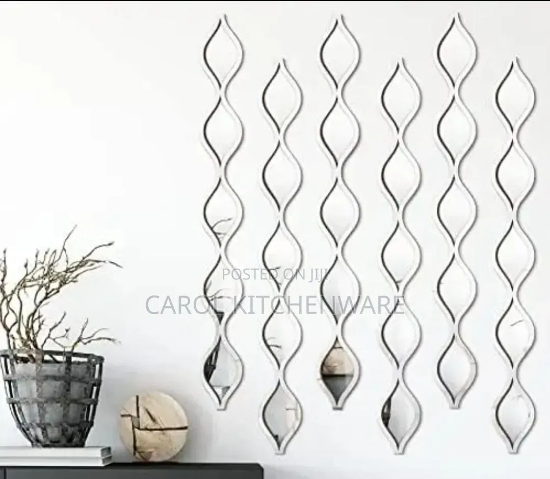 Teardrop Mirror Wall Decor/3 PCS Wavy Acrylic Mirror Wall Stickers