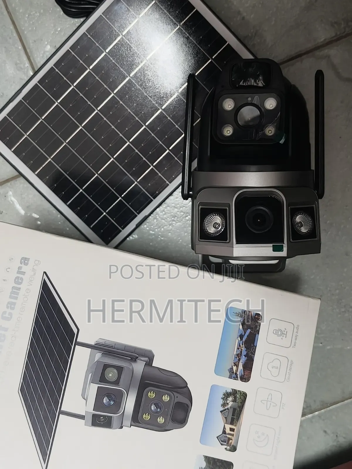 Wifi Dual-Lens CCTV Camera Dual-Perspective Monitoring Solar Powered