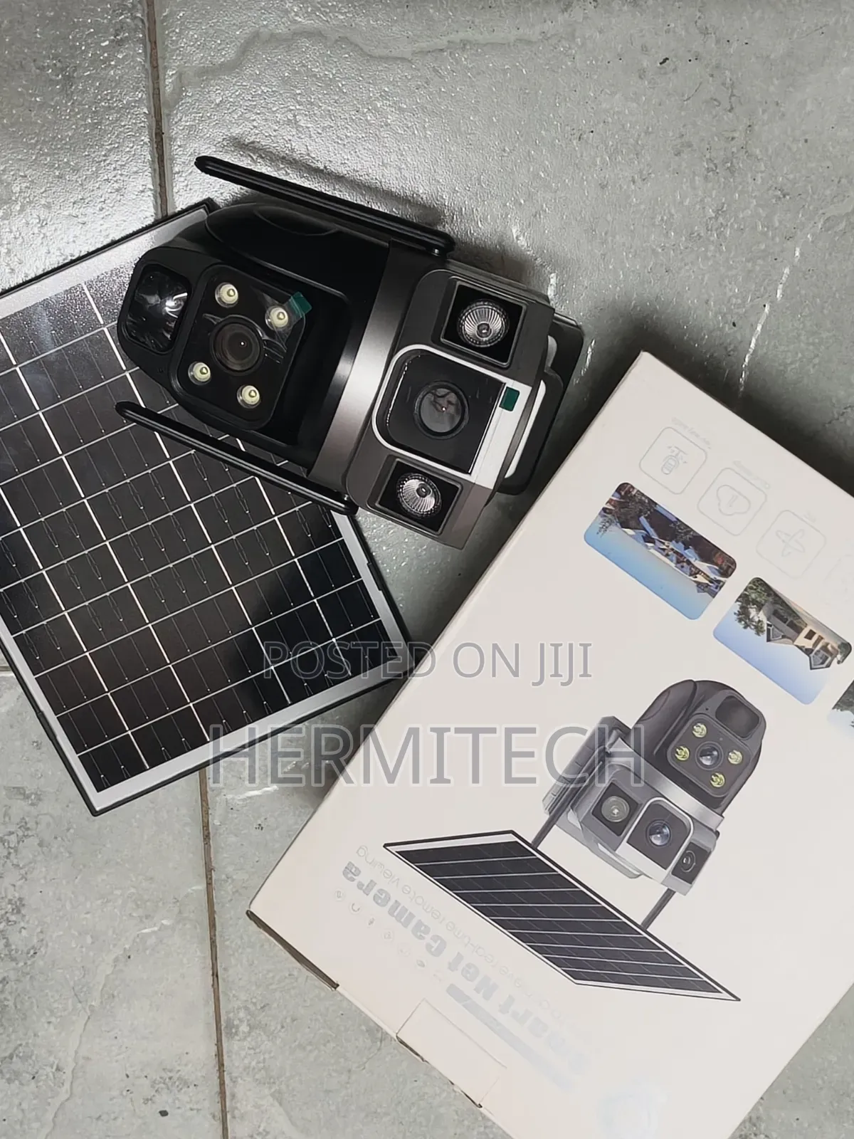 Wifi Dual-Lens CCTV Camera Dual-Perspective Monitoring Solar Powered