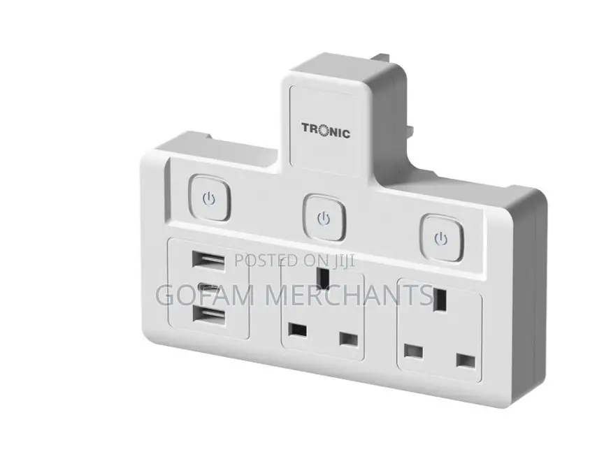 Multiplug With Usb 2 Way Extension Socket Extension 13a With Type-C