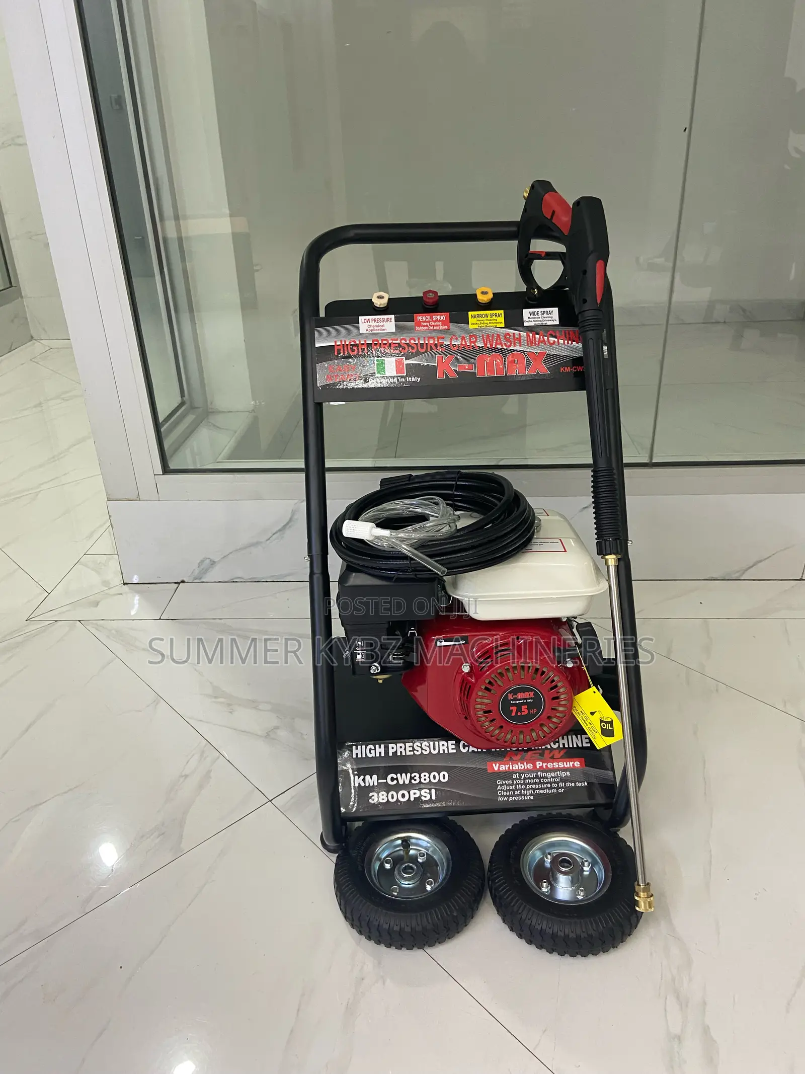 High Pressure Car Wash Machine 3800psi K-Max 7.5 Hp