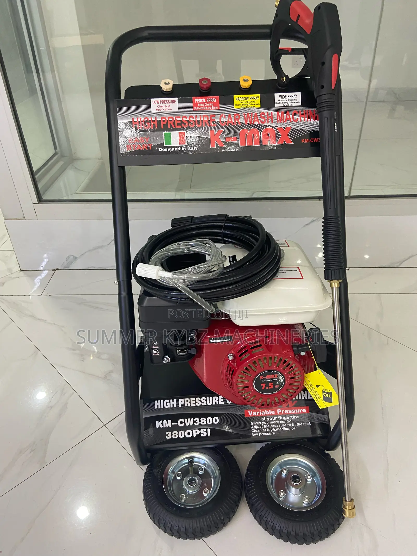 High Pressure Car Wash Machine 3800psi K-Max 7.5 Hp