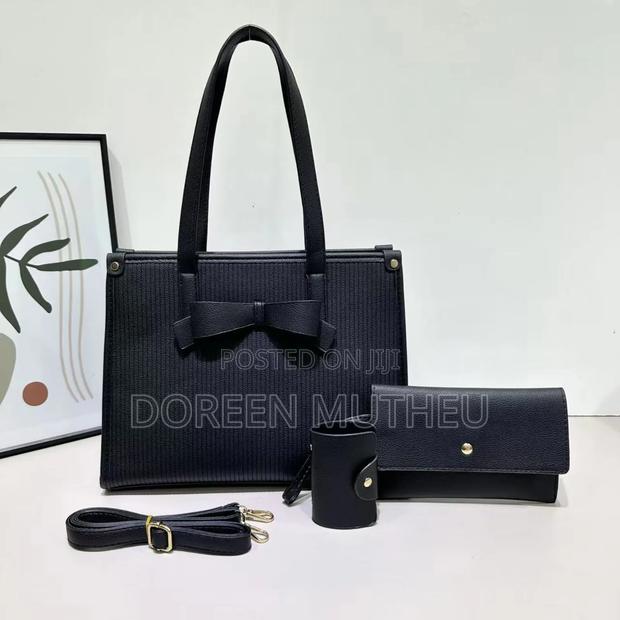 Elegant 3-in-1 Handbag Set – Classy Bowtie Design (Bag + Wallet+Pouch
