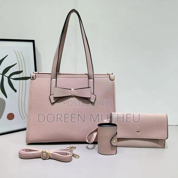 Elegant 3-in-1 Handbag Set – Classy Bowtie Design (Bag + Wallet+Pouch - thumbnail 3