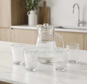 Ribbed Jug Set 1jug And 4 Glasses