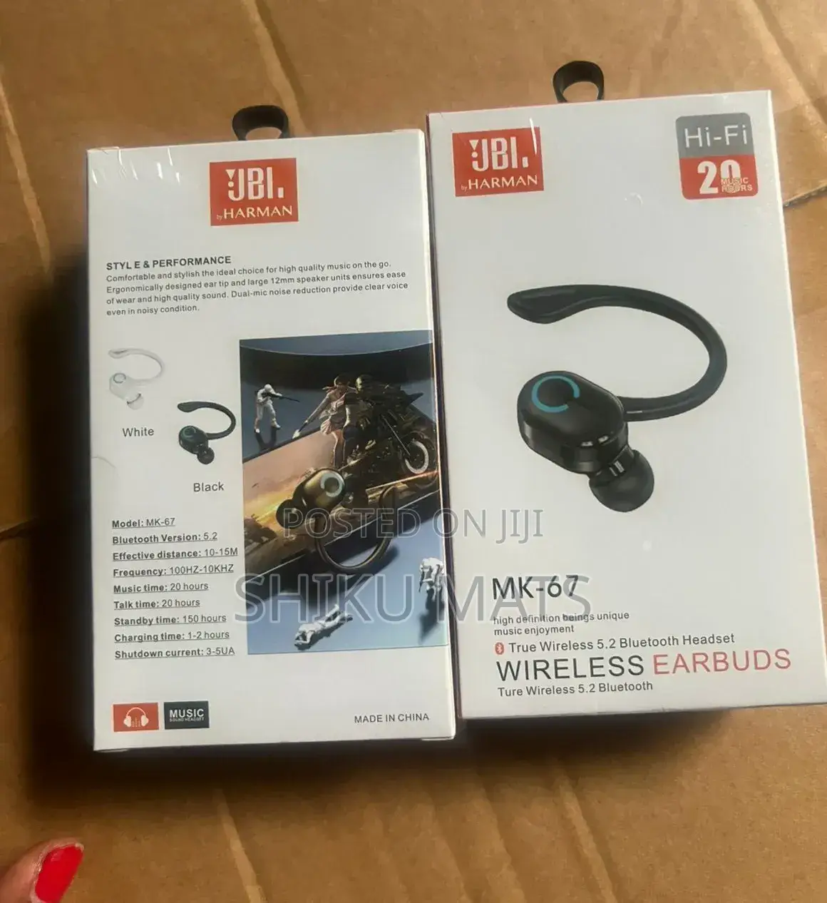 Jbl Mk-67 Wireless Earbuds, Bluetooth 5.2, 20h Battery, Stylish Fit