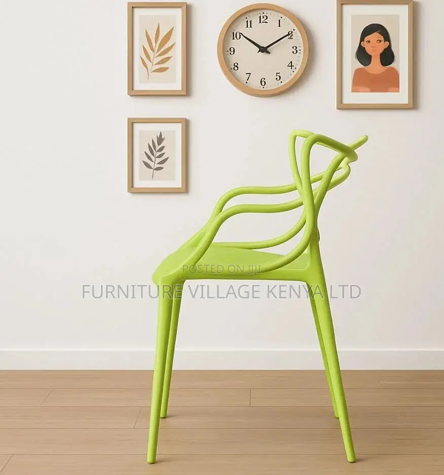 Dining Chair; Plastic Arm Support Dining Chair