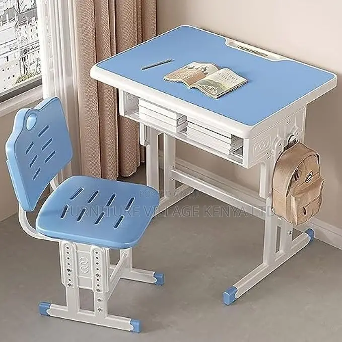 Kids Desk;Brown Adjustable Kids Learning Desk and Chair