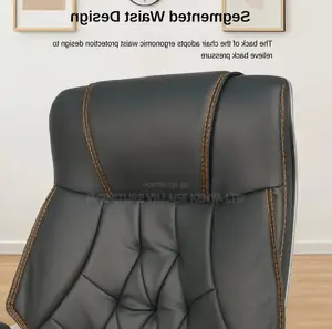Office Chair; Black Leather High Back Office Chair