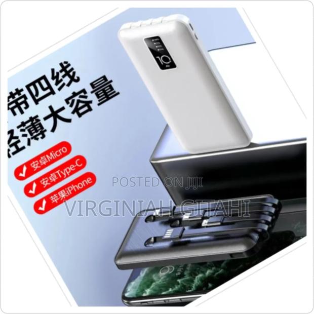 Black Power Bank With 4 Cables Inbuilt . - thumbnail 2