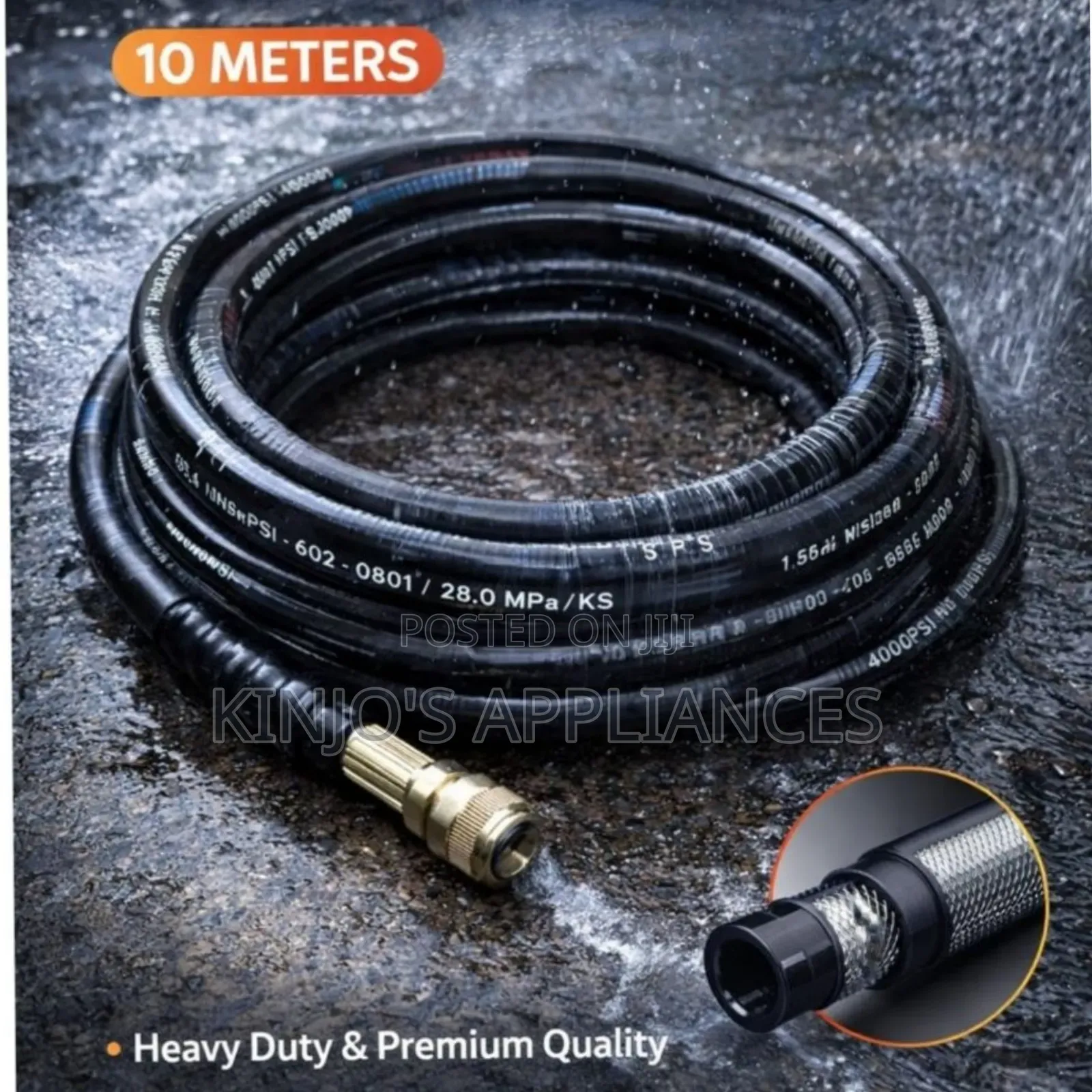 Steel Wire Inbuilt Car Wash Pipe 10meters
