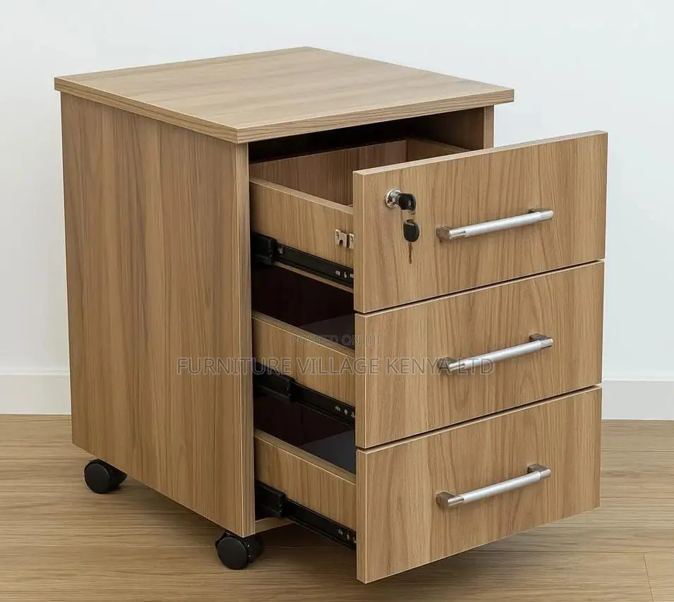 Office Cabinet; 3-Drawer Wooden Filing Storage Unit