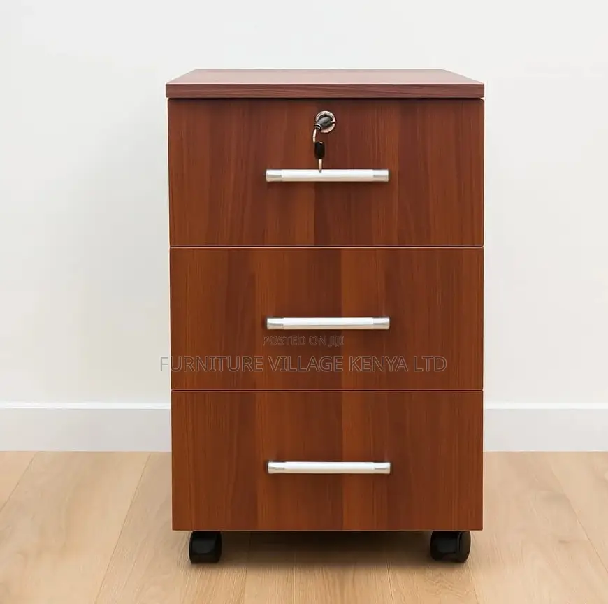 Office Cabinet; 3-Drawer Wooden Filing Storage Unit