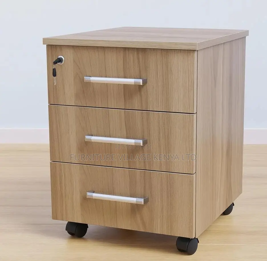 Office Cabinet; 3-Drawer Wooden Filing Storage Unit
