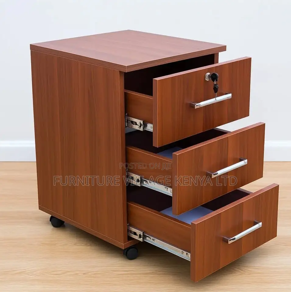 Office Cabinet; 3-Drawer Wooden Filing Storage Unit