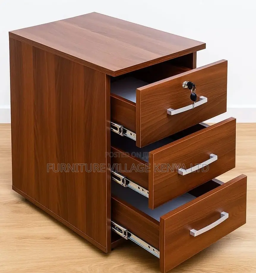 Office Cabinet; 3-Drawer Wooden Filing Storage Unit