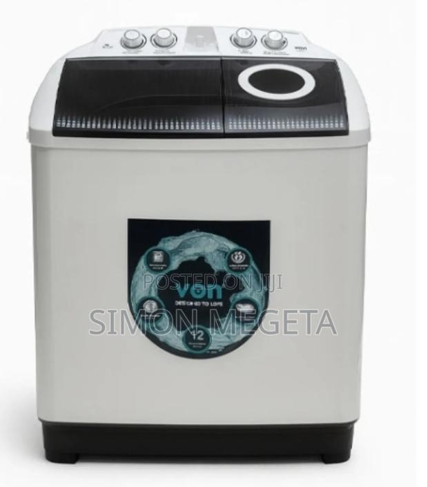 Von 11kg Twin-Tub Washing Machine in White.