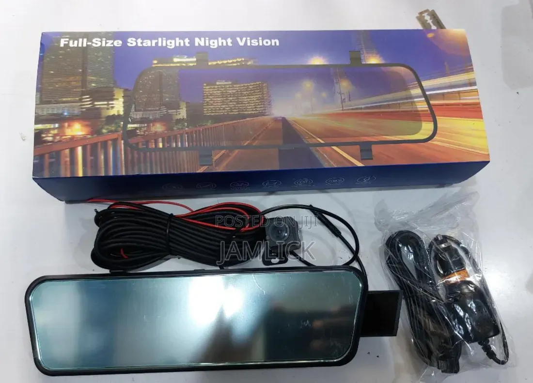 V9 9.66” Full View Driving Mirror – Front Rear Camera Dash Cam - Eg