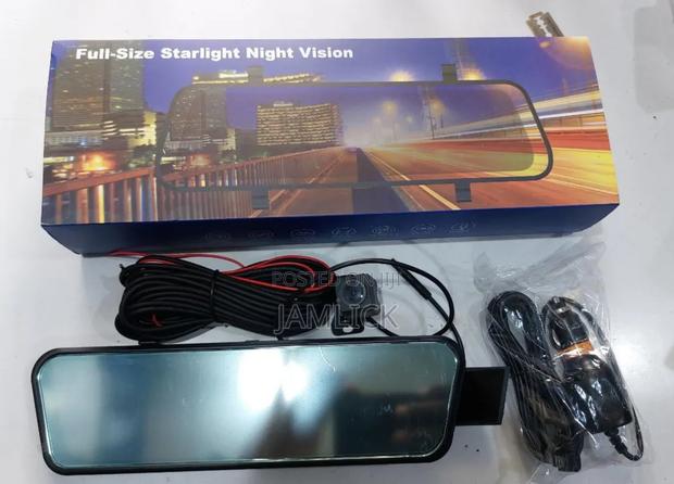 V9 9.66” Full View Driving Mirror – Front Rear Camera Dash Cam - Eg