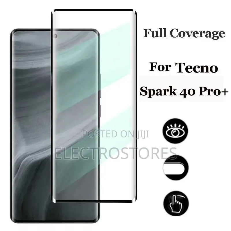 Spark 40 Pro+ Curved Full Glue Tempered Glass Screen Protector